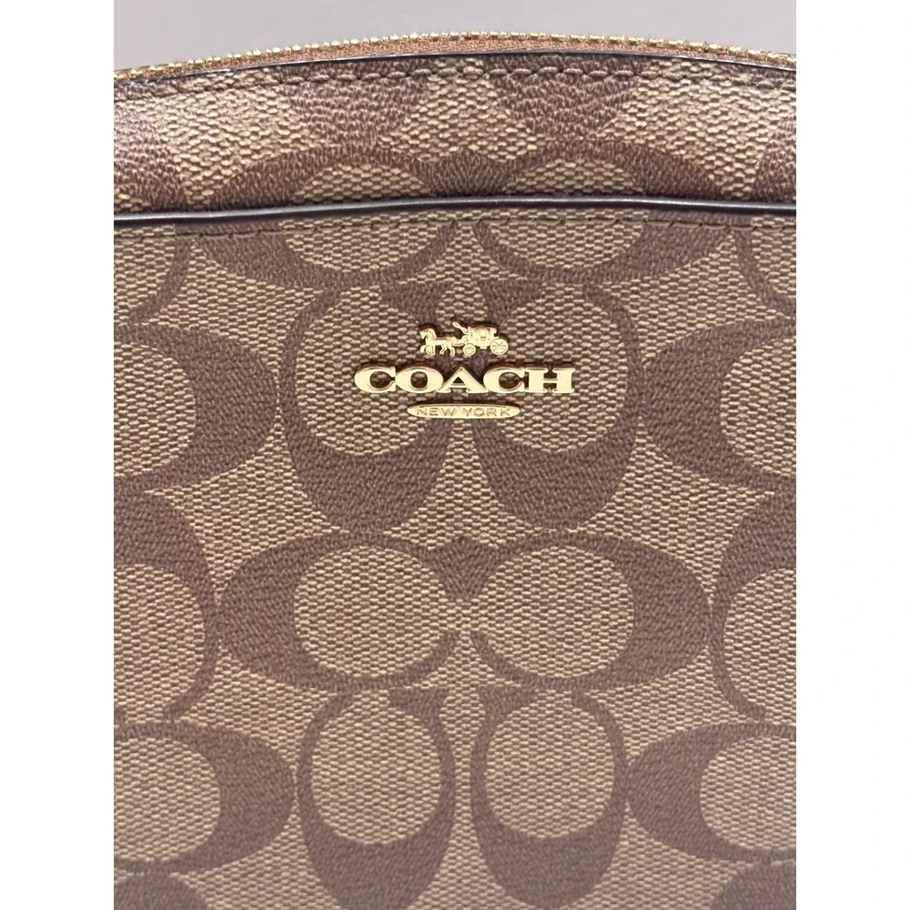 Coach Mini Jamie Camera Bag Signature Canvas Brown Crossbody Handbag 91677‎